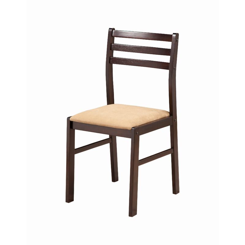 Transitional Style 3 Piece Wooden Dining Table and Chair Set, Brown-Benzara