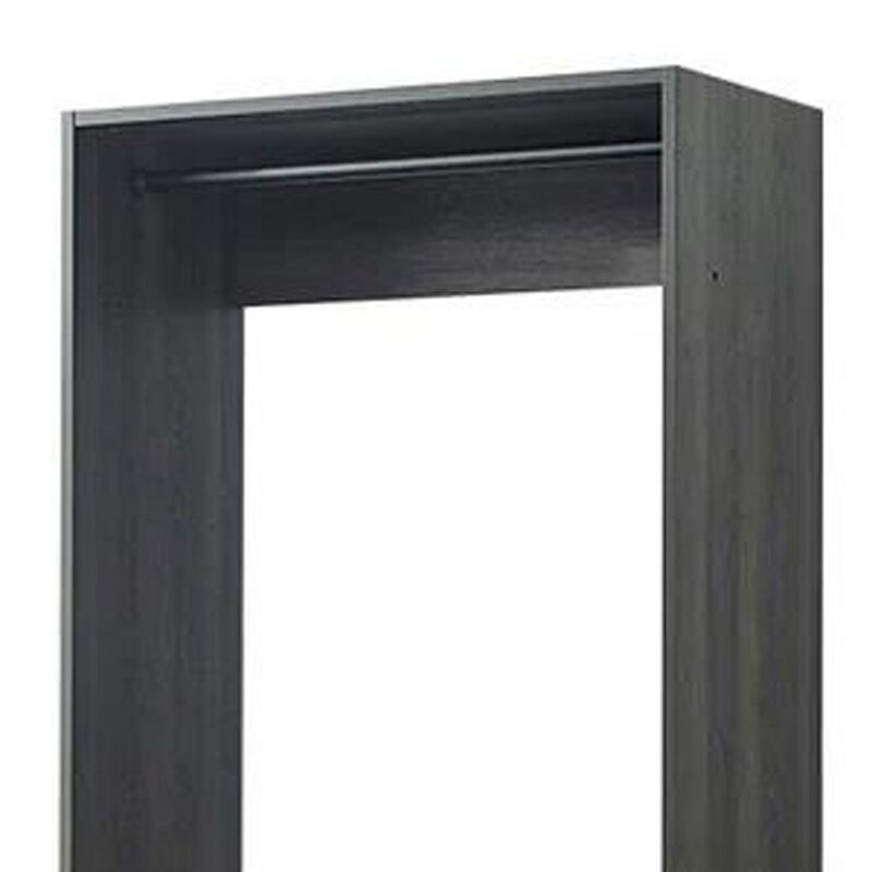 Dee Modular Closet System, 1 Metal Hanging Rod and 1 Shelf, Black Finish