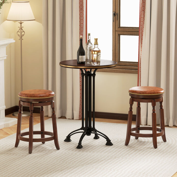 Set of 2 Swivel Bar Stools with Upholstered Seats Stylish and Comfortable Seating