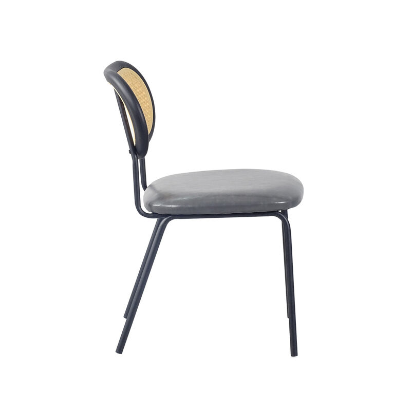 Modern Grey PU Leather Dining Chair Set of 4
