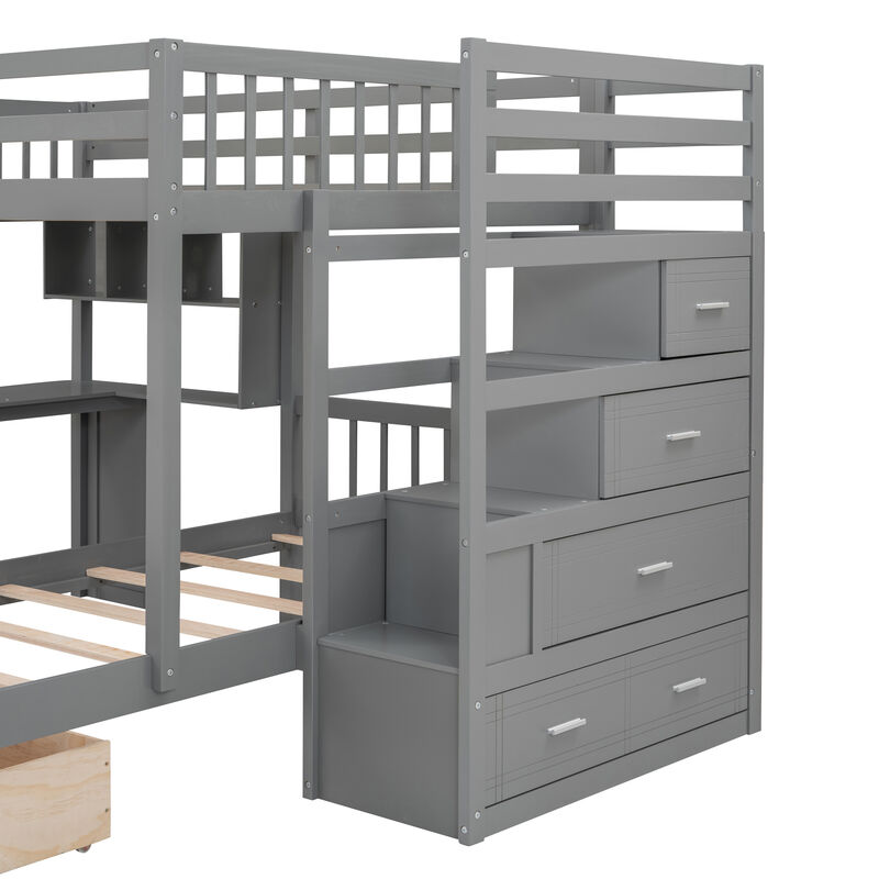 Merax Bunk Bed with Storage Staircase