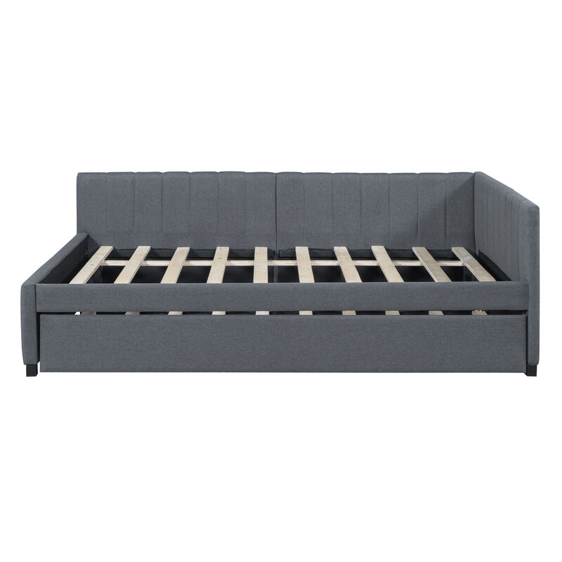 Merax Upholstered Daybed Bed Frame with Trundle