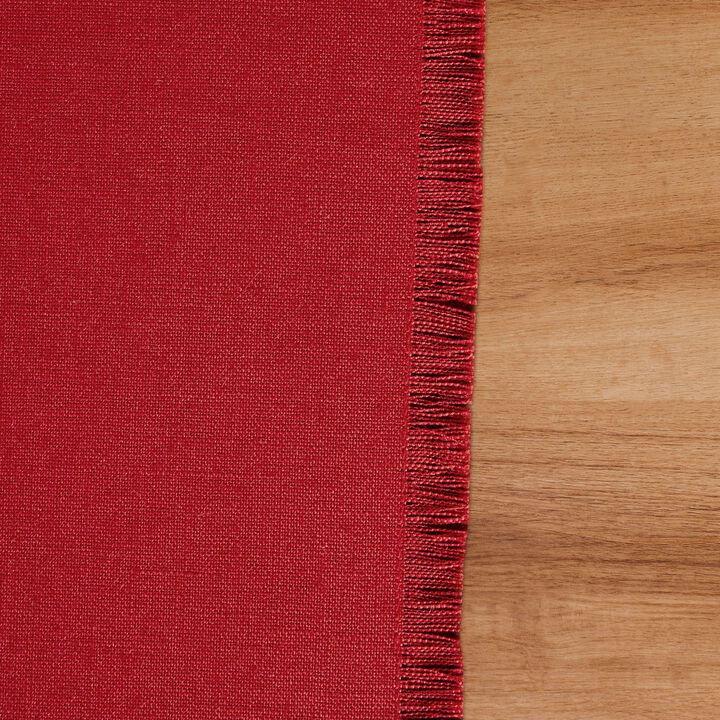 Solino Home 100% Pure Linen Table Runner 14 x 120 Inch | Fringe