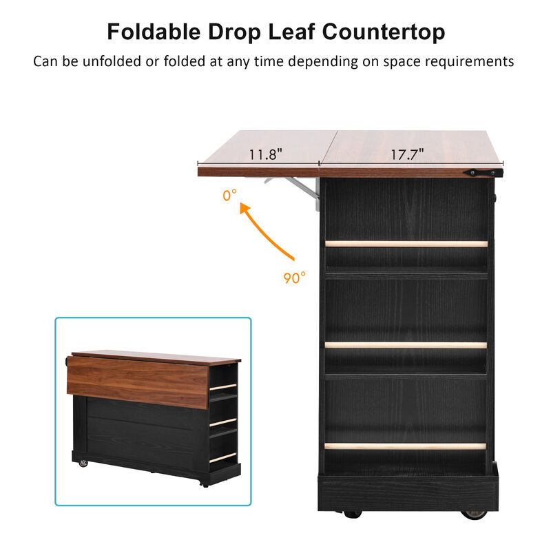 Merax Farmhouse Kitchen Island with Power Outlet