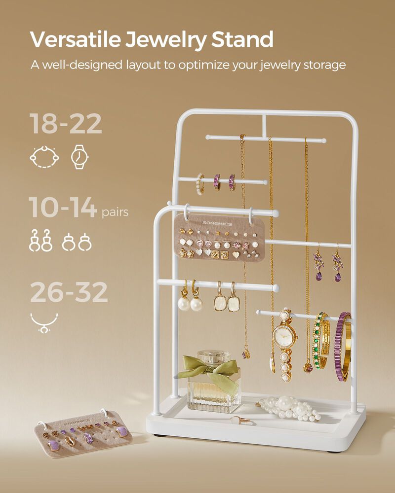Jewelry Stand with 6 Hanging Rods