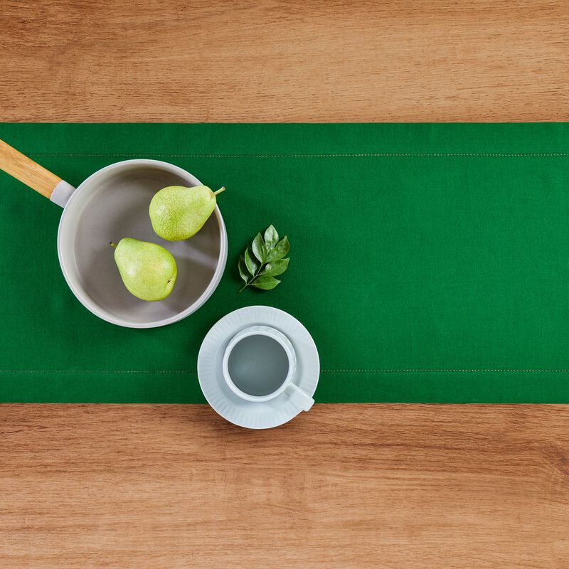 Solino Home 100% Pure Linen Table Runner | Classic Hemstitch for Thanksgiving, Christmas