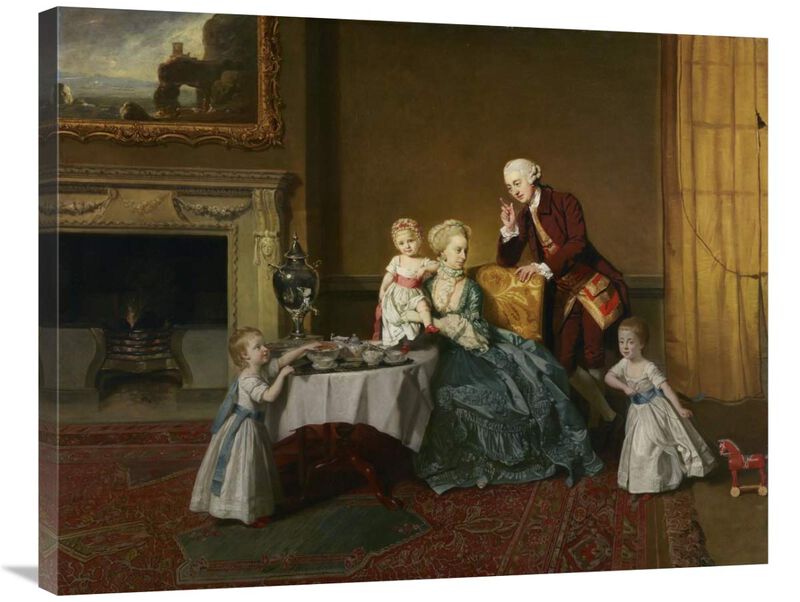 John, Fourteenth Lord Willoughby de Broke, and his Family-Canvas Art-35x28