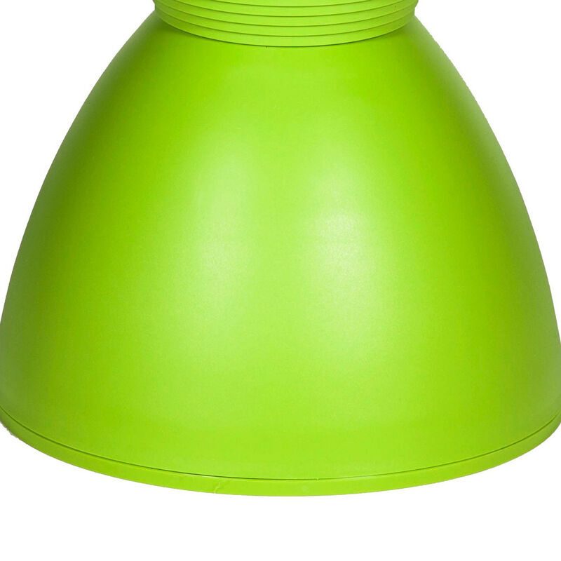Hillary 17 Inch Patio Stool Table, Indoor Outdoor, Hourglass Design, Green - Benzara