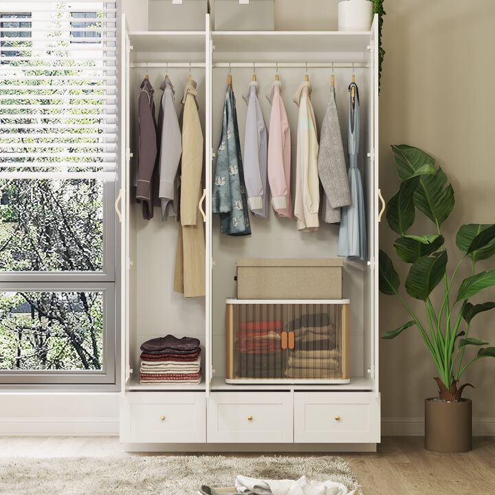 Elegent Wardrobe With Tempered Glass Door And Adjustable Lights