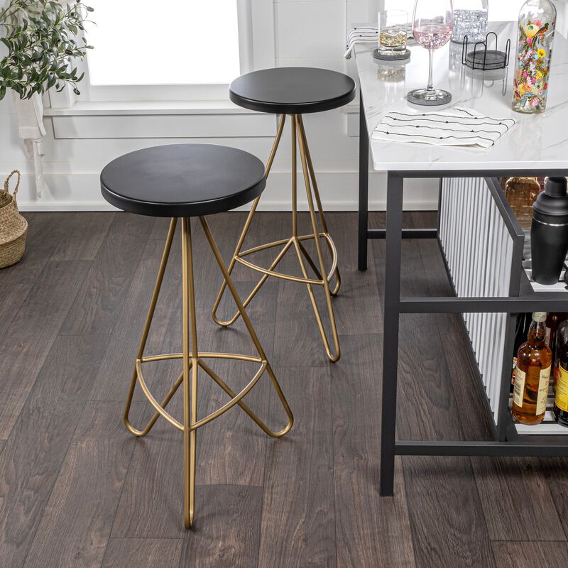 Trinity 30" Modern Industrial Iron Tripod Backless Bar Stool