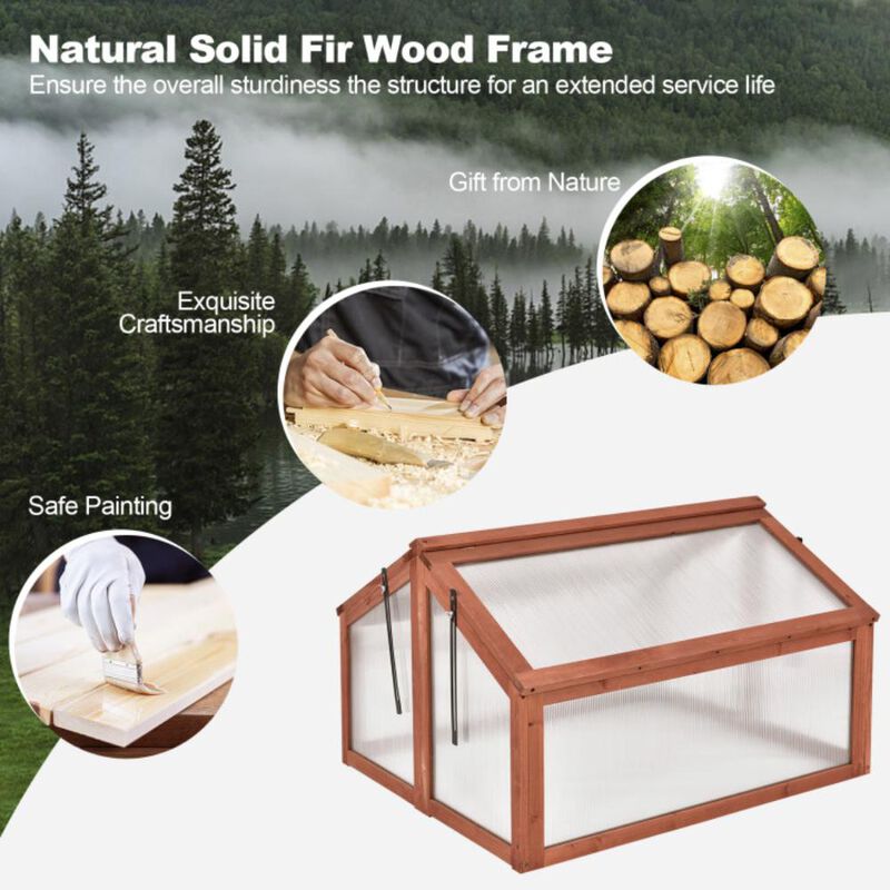 Hivvago Double Box Garden Wooden Greenhouse