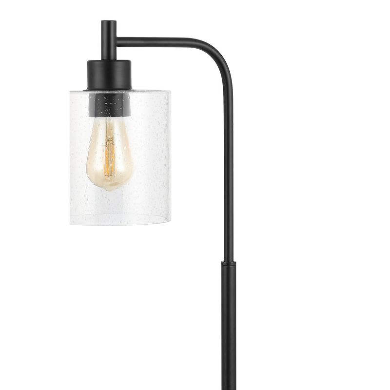 Axel Iron/Seeded Glass Farmhouse Industrial USB Charging LED Task Lamp