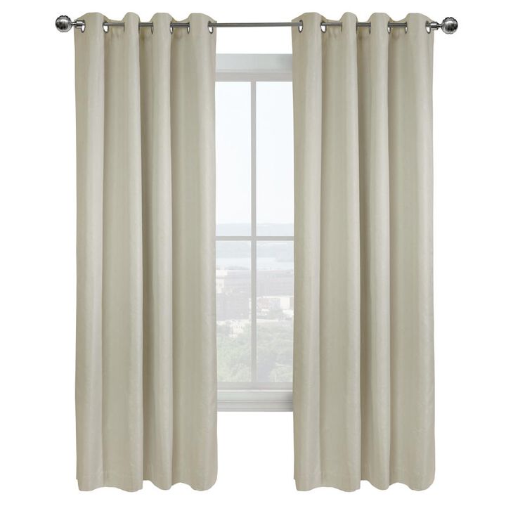 Thermaplus Vigo Blackout Provide Absolute Privacy Cost Cutting Benefits Grommet Curtain Panel Off-white