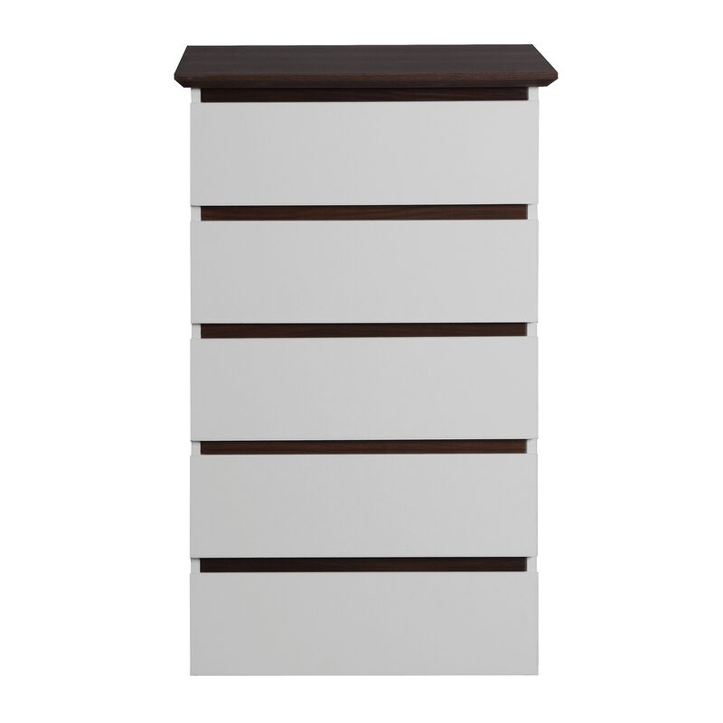 Mid-Century Modern 5-Drawer Dresser Stylish Storage Cabinet for Bedroom & Closet