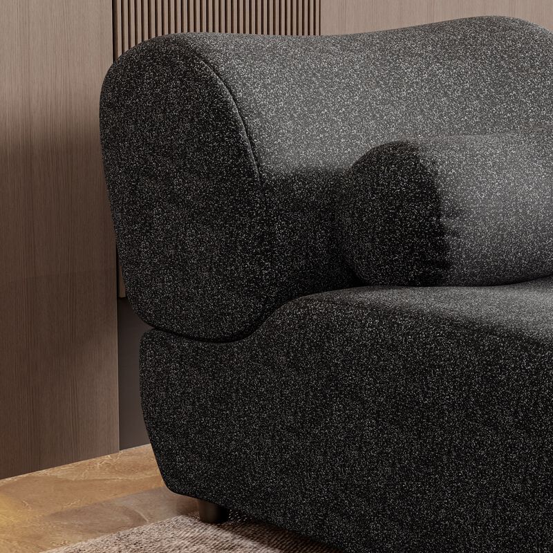 Merax  Chenille Sofa Couch with 70° Reclined Backrest