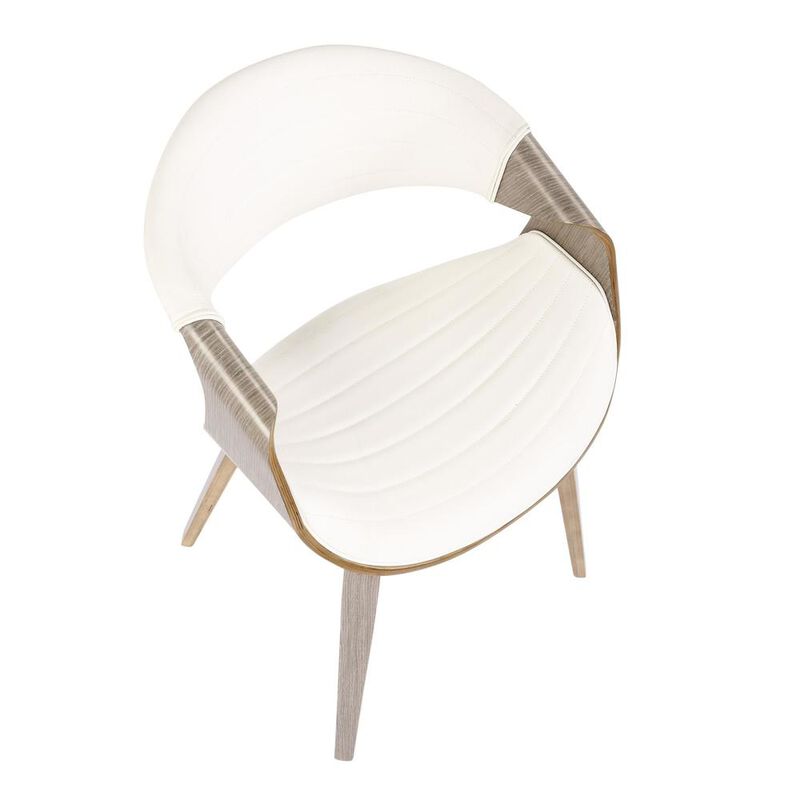 LumiSource Light Grey Wood, White Pu Symphony Chair