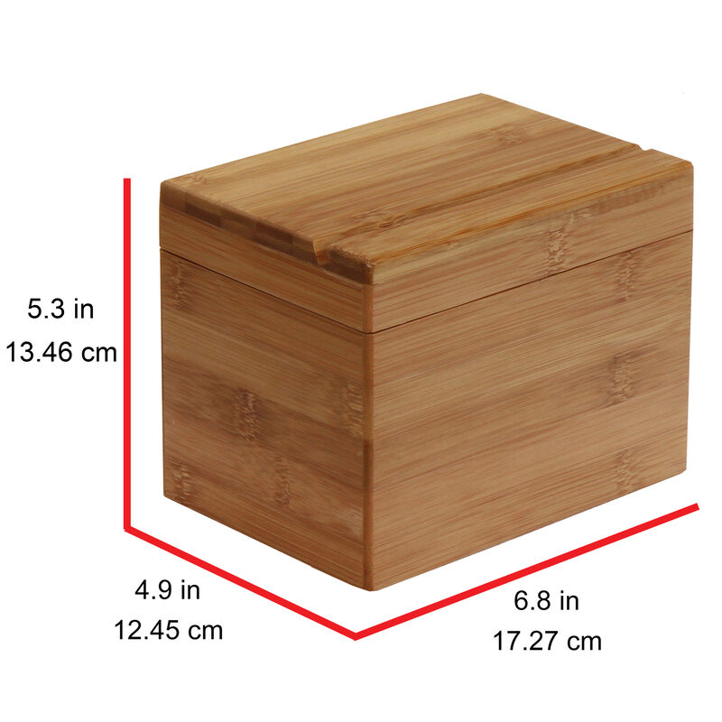 Oceanstar Bamboo Recipe Box with Divider