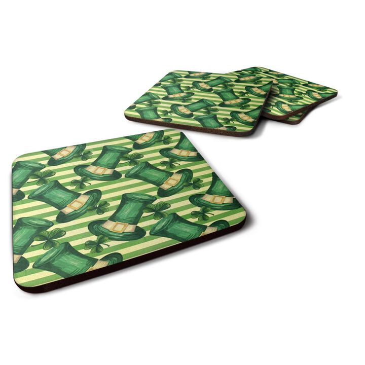 Caroline's Treasures Watercolor St Patrick's Day Leprechan Hat Decorative coasters, 3.5, Multicolor