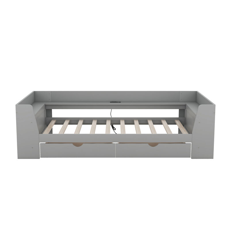 Merax Daybed Bed with Shelves and Drawers