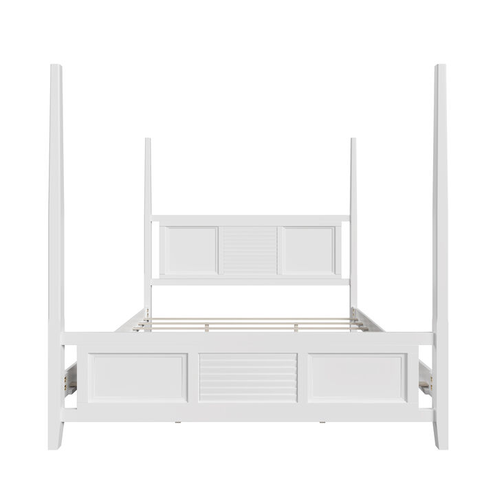 Merax Traditional Solid Wood Four Poster Canopy Bed