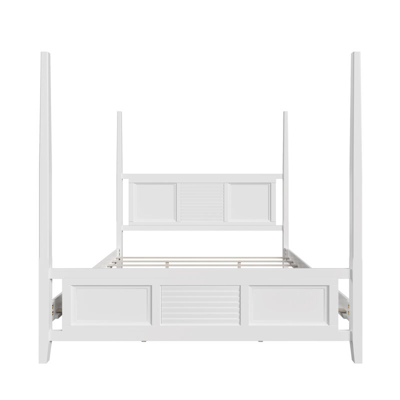 Merax Traditional Solid Wood Four Poster Canopy Bed