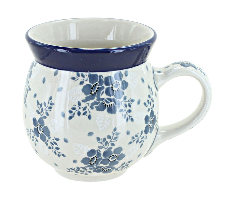 Blue Rose Polish Pottery Blue Fleur Bubble Mug
