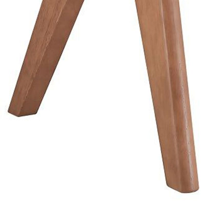Tina 22 Inch Side End Accent Table, Angled Legs, Natural Wood Brown Finish - Benzara
