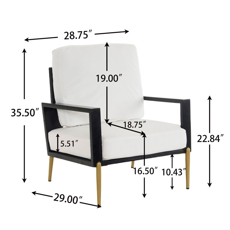 Merax Accent Armchair with Gold Metal Legs