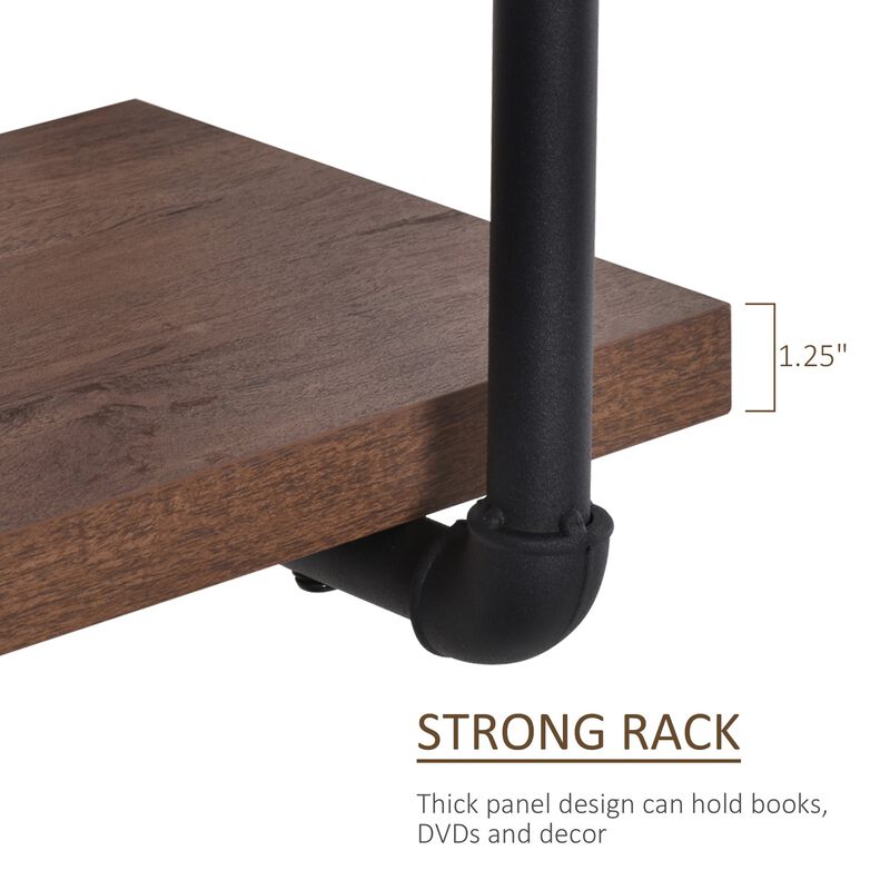 Rustic Wall Storage: 3-Tier Industrial Pipe Style Shelf Bookcase