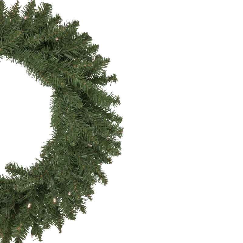 Pre-Lit Winona Fir Artificial Christmas Wreath  24-Inch  Warm White LED Lights
