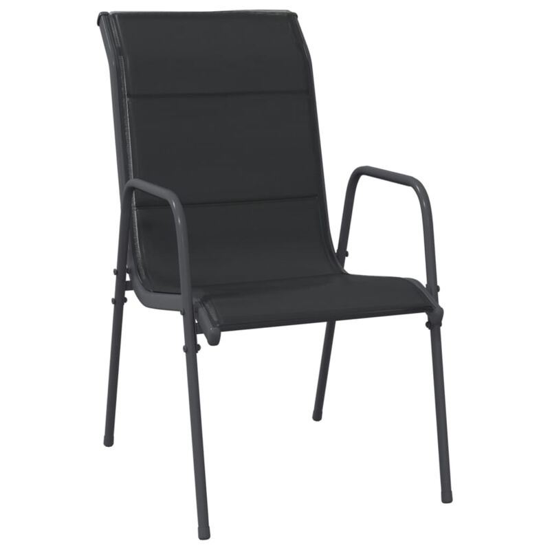 vidaXL Patio Chairs 6 pcs Steel and Textilene Black