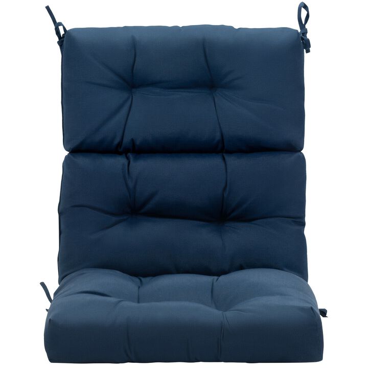 Tufted Patio High Back Chair Cushion with Non-Slip String Ties