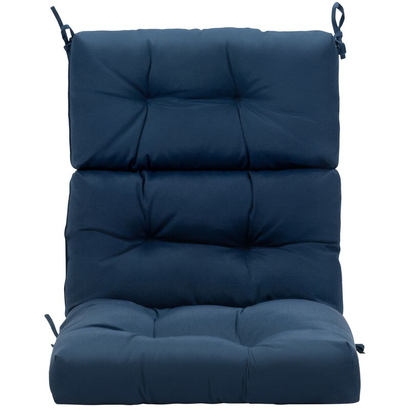 Tufted Patio High Back Chair Cushion with Non-Slip String Ties