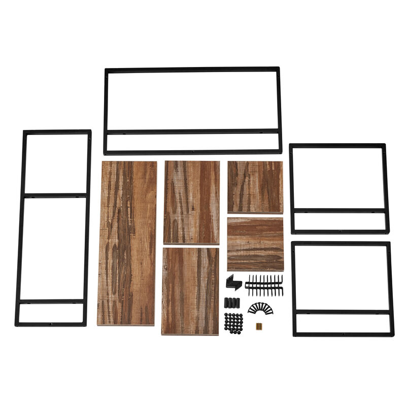 Framed Wall Art 4-Piece Modern Shelf Set with Metal Frame