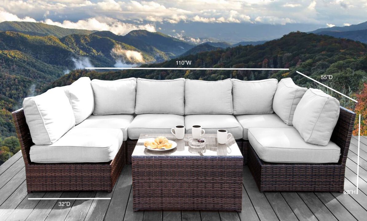 Living Source International Rattan Wicker Fully Assembled 4 - Person Seating Group with Cushions (Espresso)