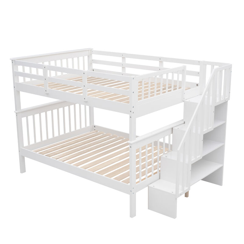 Modern Storage Bunk Bed with Open Shelves