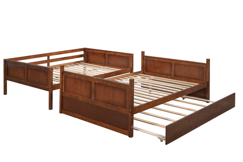 Merax Modern Solid Bunk Bed with Trundle
