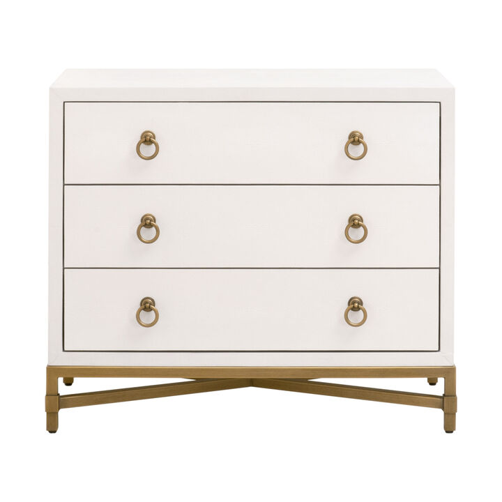 Pearl Shagreen 3-Drawer Nightstand