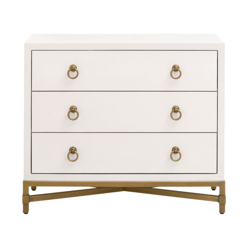 Pearl Shagreen 3-Drawer Nightstand