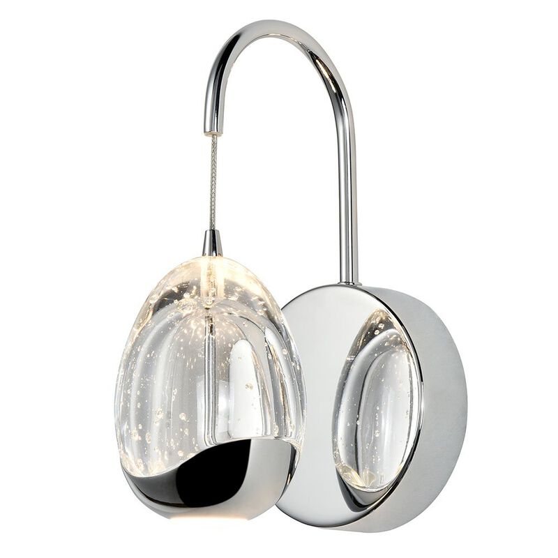 VONN Lighting Integrated LED Wall Sconce Light with Clear Glass Shade in Polished Chrome