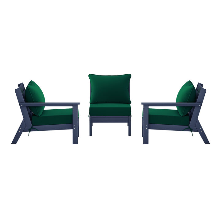 WestinTrends Outdoor Patio HDPE Sectional Sofa with Patio Cushions