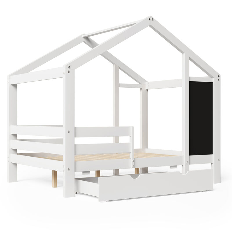 Merax Kids House Bed Frame with 2 Drawers