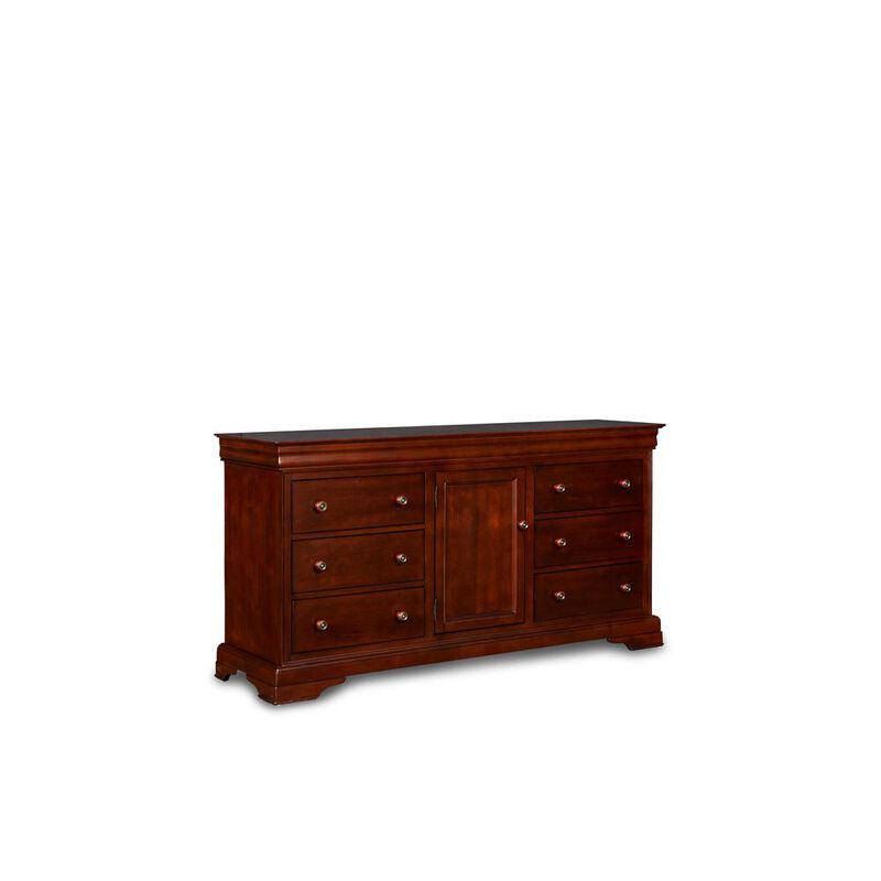 New Classic Furniture Furniture Versailles Solid Wood Engineered Wood Dresser in Cherry