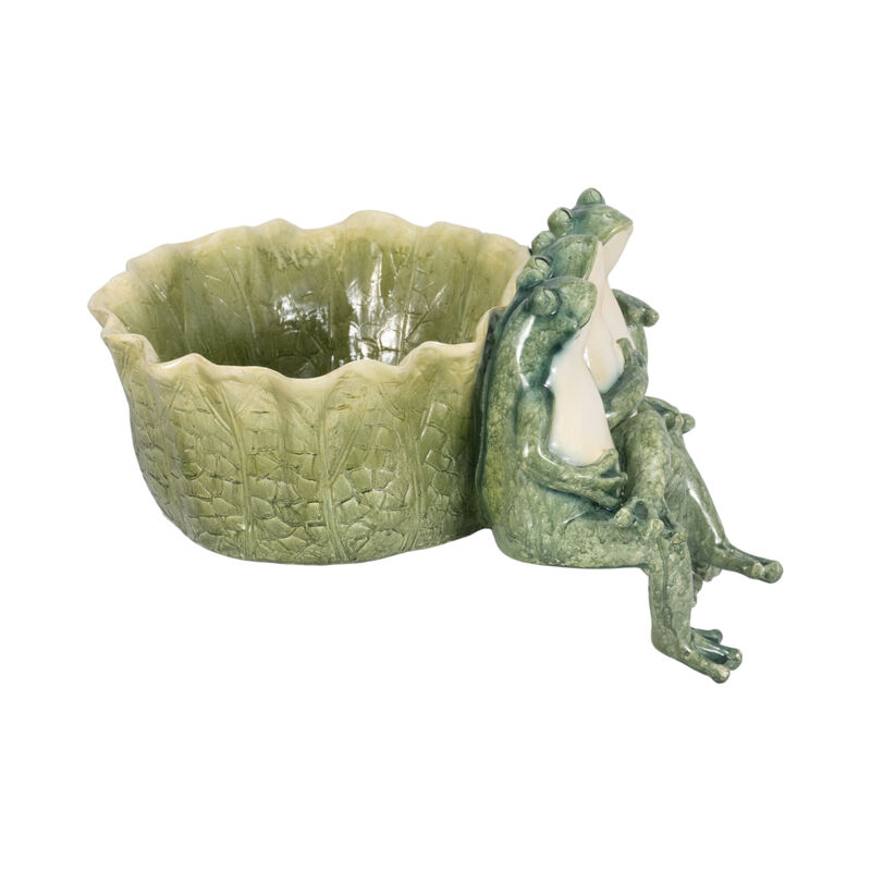12" Three Sitting Frogs Planter