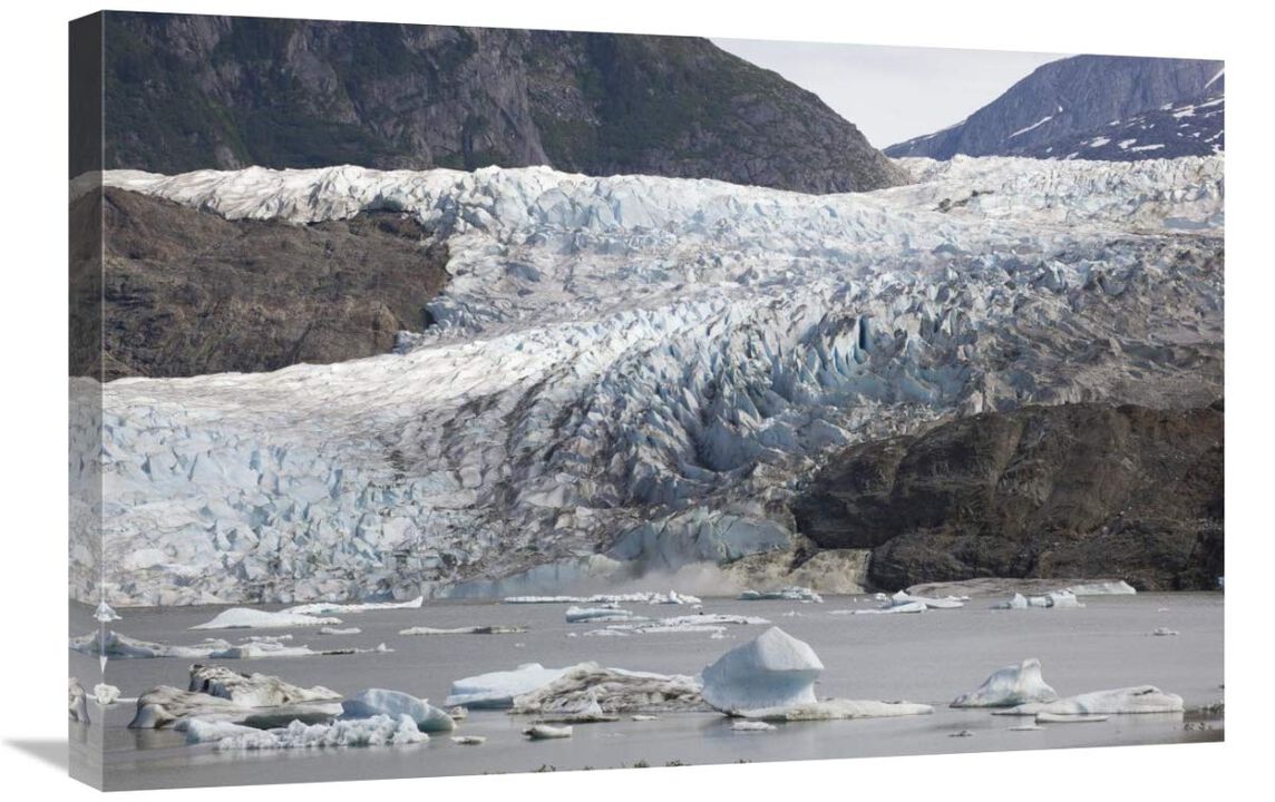 Terminal moraine and glacial lake, Mendenhall Glacier, Juneau, Alaska-Canvas Art-30x20