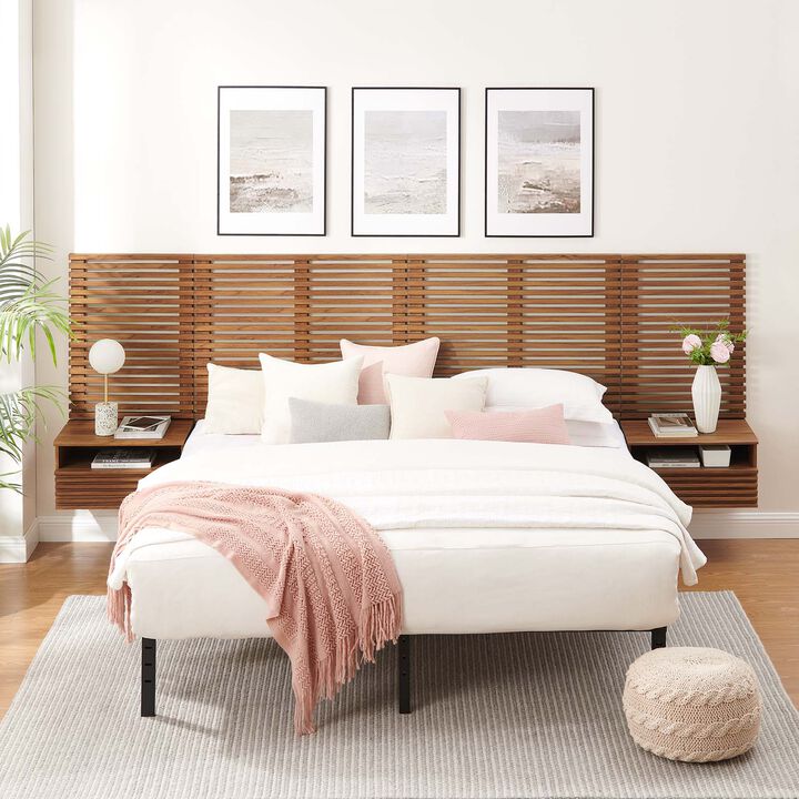 Modway - Render Wall Mount King Headboard and Modern Nightstands
