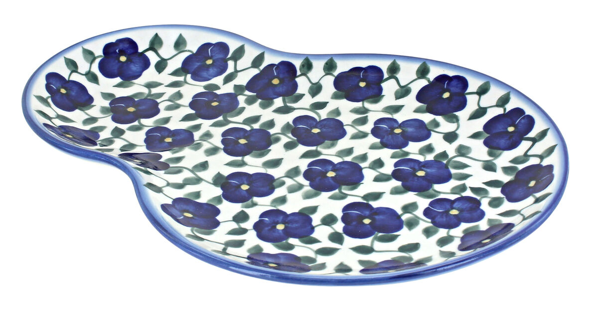 Blue Rose Polish Pottery Lavender Fields Oval Breakfast Plate