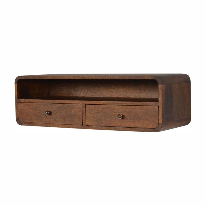 Artisan Furniture Wall Mounted 2 Drawer  Solid Wood Console Table