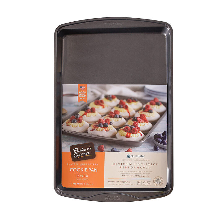 Baker's Secret Cookie Sheet, Heavy Gauge Carbon Steel, Dark Gray Classic Line, Baking Essentials