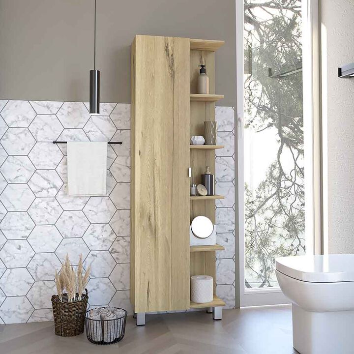Corner Cabinet Womppi, Bathroom, Light Oak